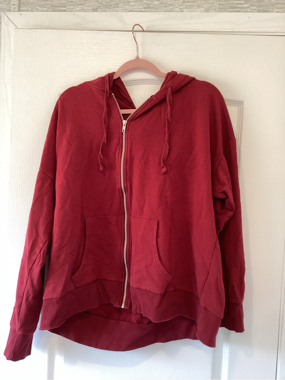 Time and Tru Women's Maroon Zip Front Hoodie 3XL EUC